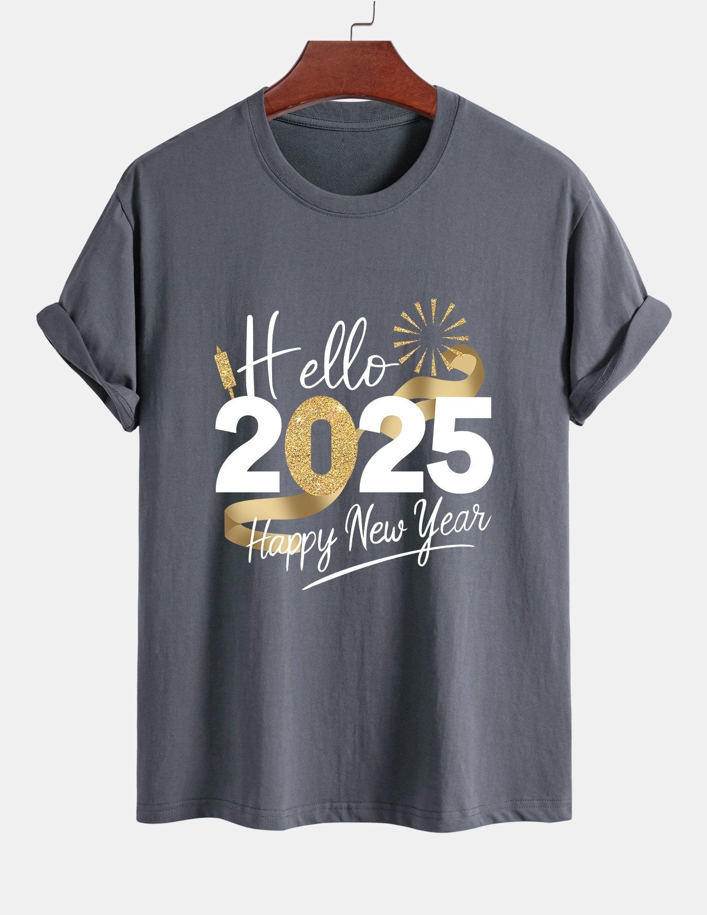 Regular Fit New Year 2025 Print Cotton T-Shirt