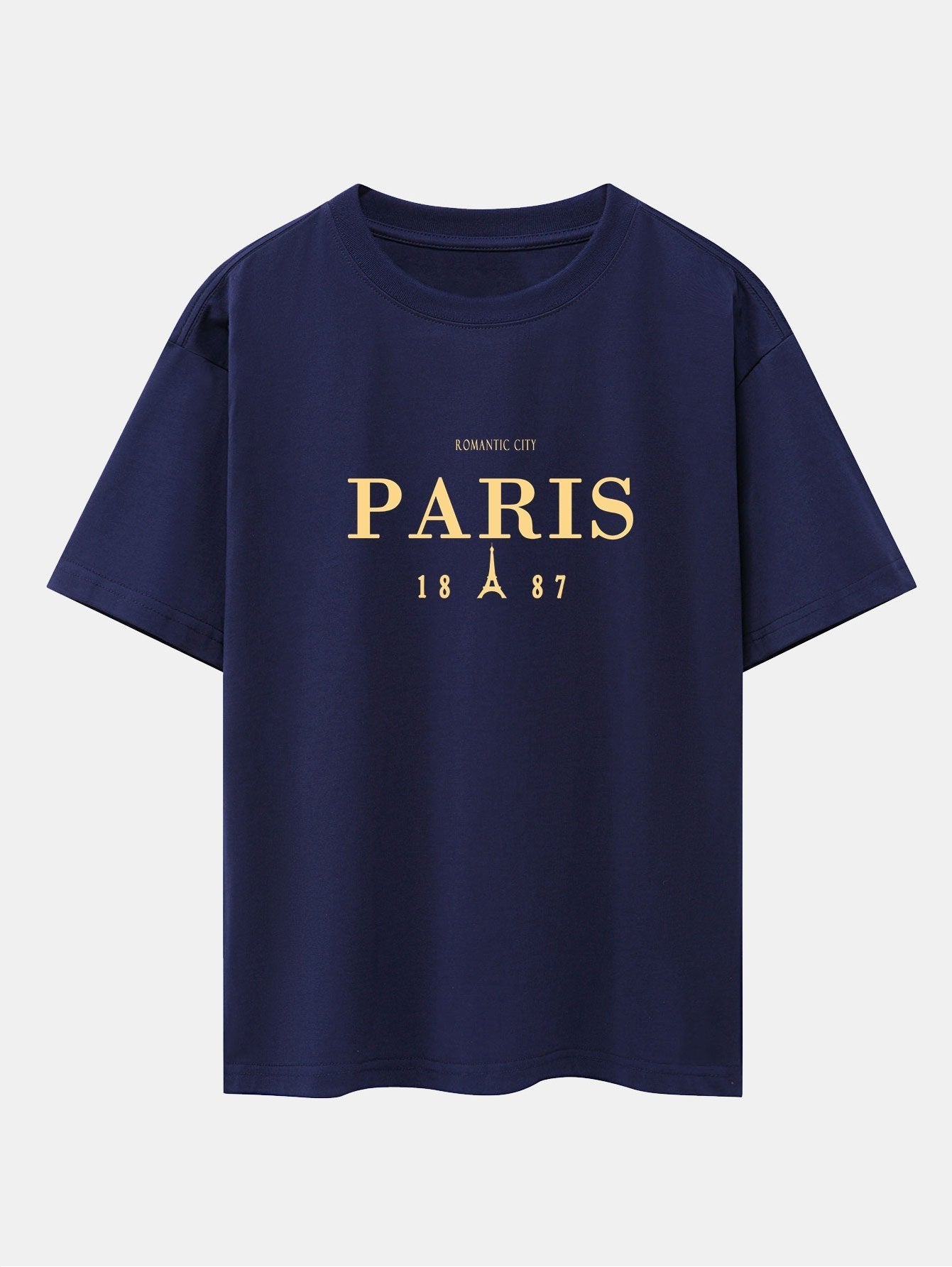 Paris Print Drop Shoulder Oversize T-Shirt