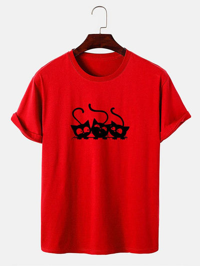 Three Kittens Print T-Shirt