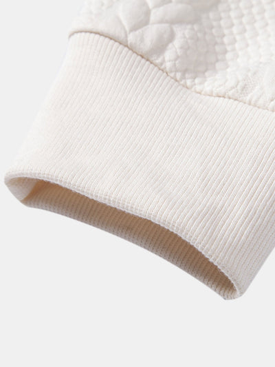 Relax Fit Wheat Jacquard Hoodie