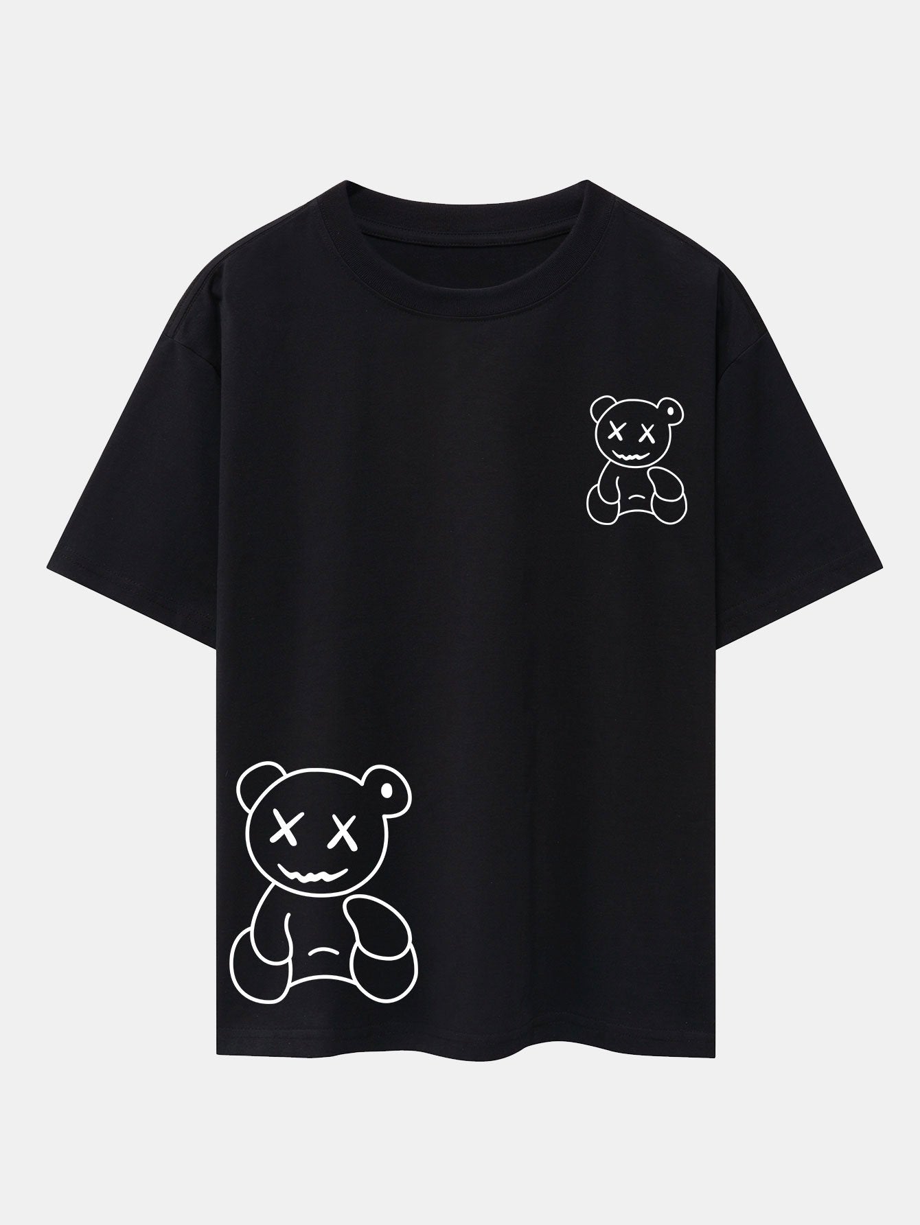 Bear line Print Drop Shoulder Oversize T-Shirt