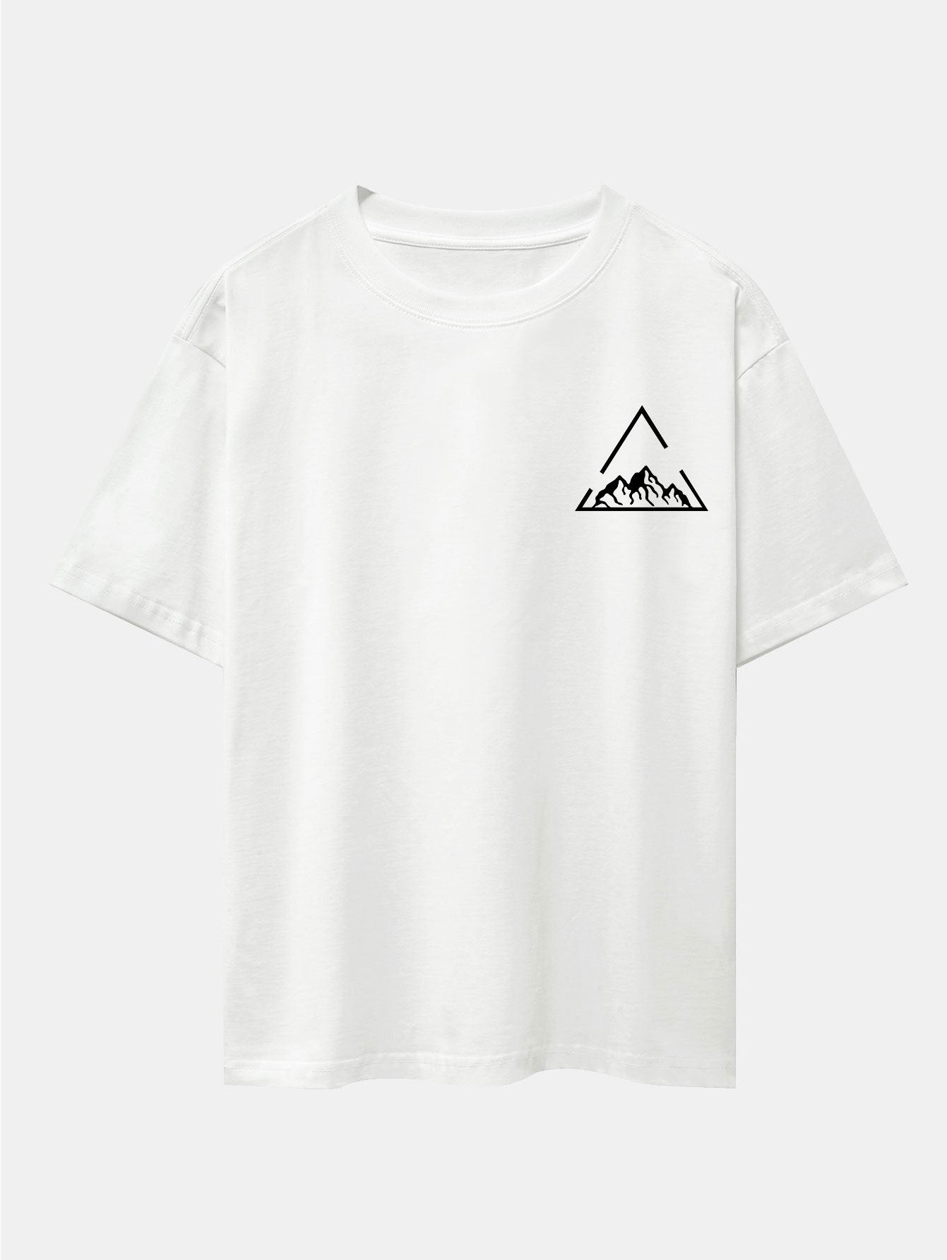 Triangle Mountain Print Drop Shoulder Oversize T-Shirt