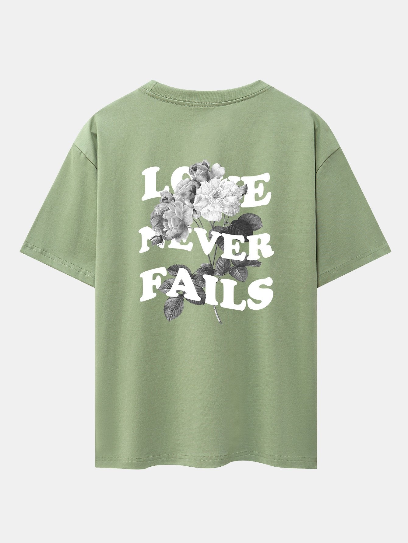 Rose Slogan Back Print Drop Shoulder Oversize T-Shirt