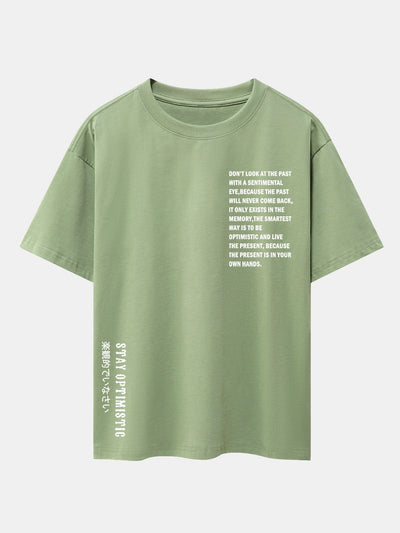 Slogan Print Drop Shoulder Oversize T-Shirt