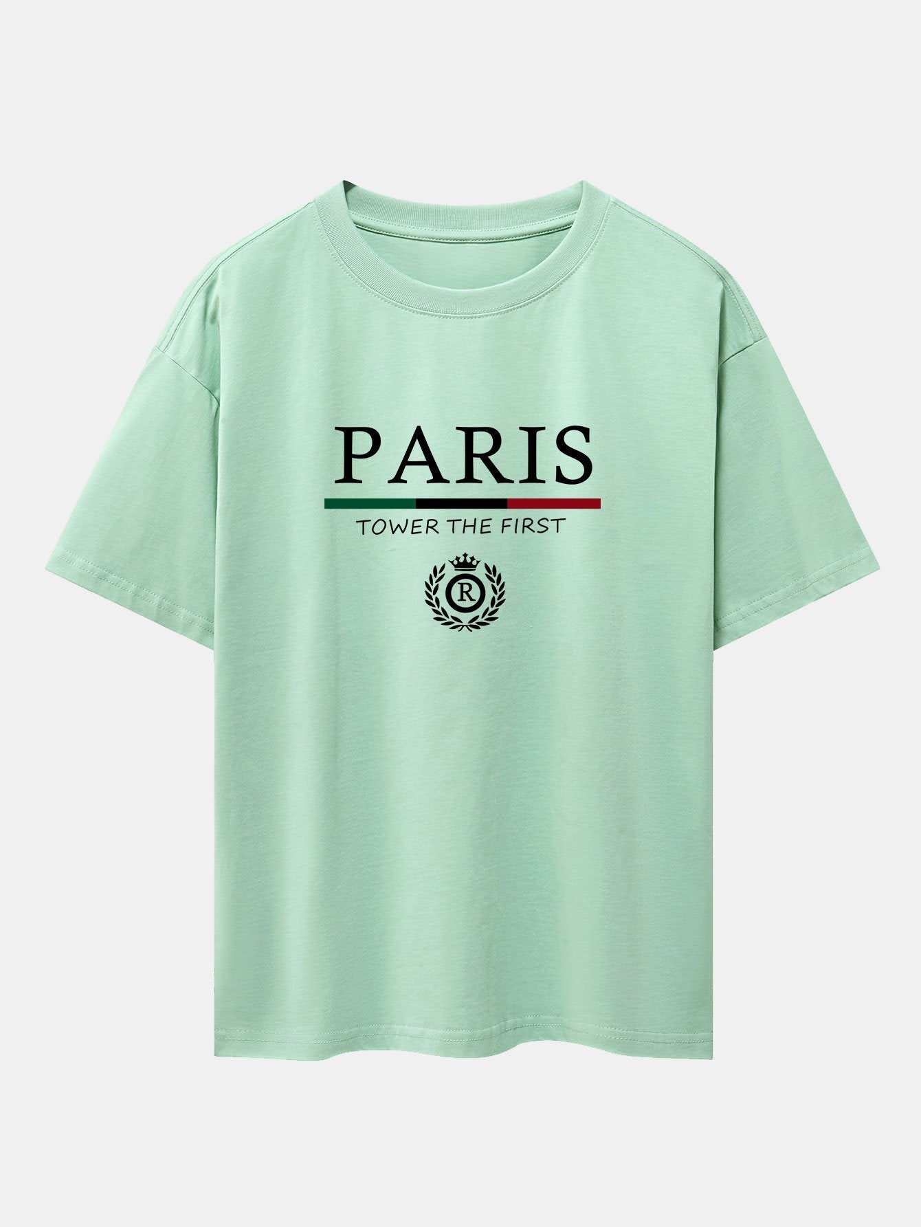 Paris Slogan Print Drop Shoulder Oversize T-Shirt