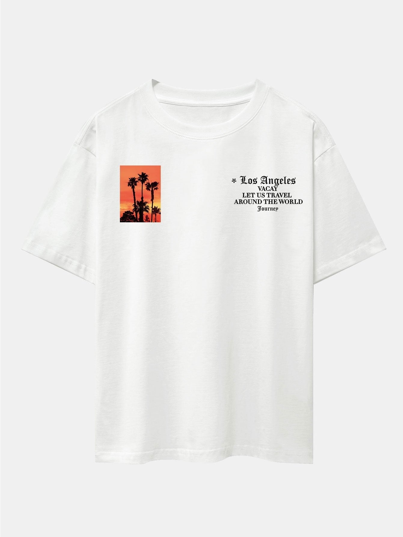 Palm Tree Slogan Print Drop Shoulder Oversize T-Shirt