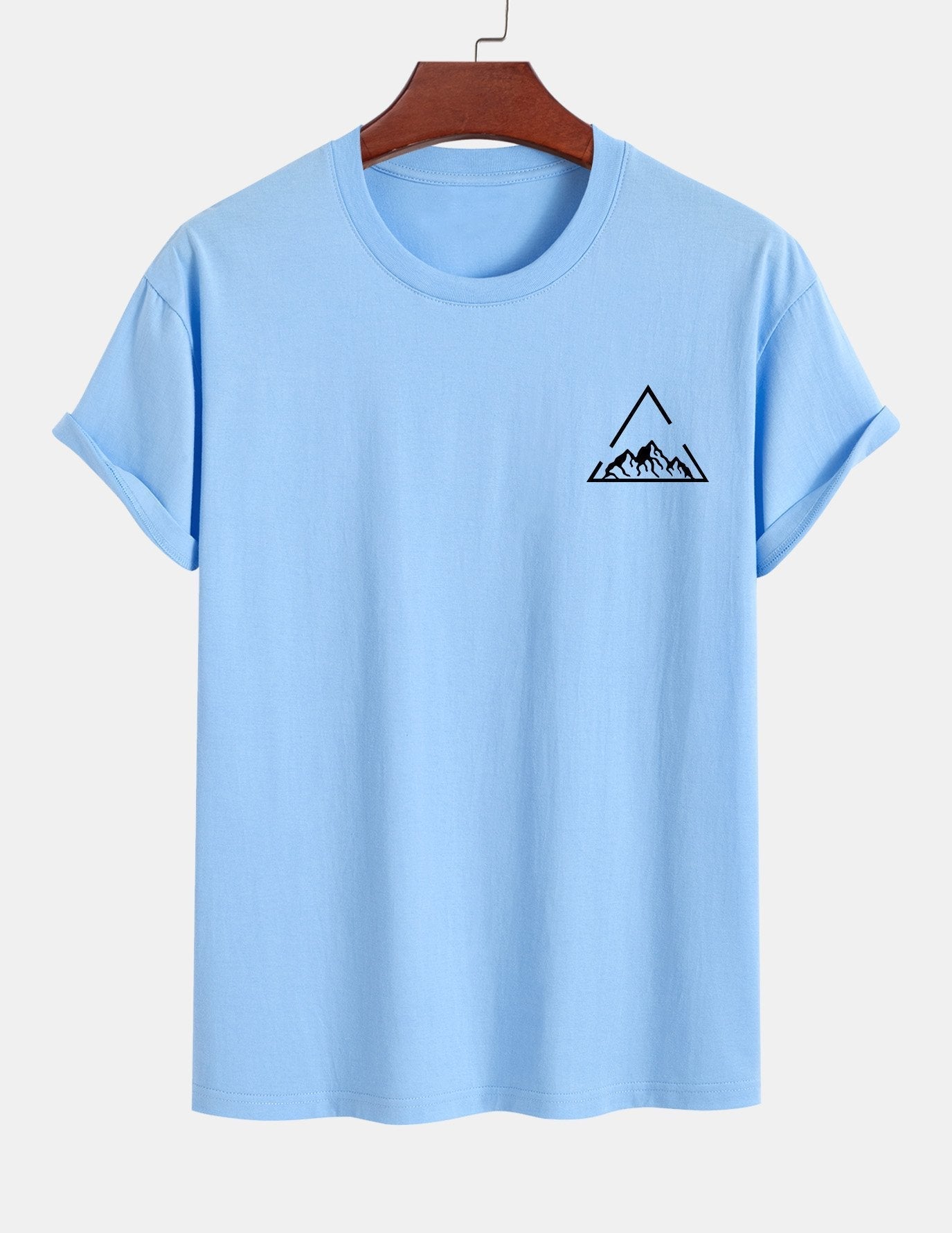 Regular Fit Mountain Print Cotton T-Shirt