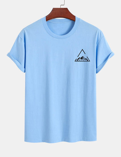 Regular Fit Mountain Print Cotton T-Shirt
