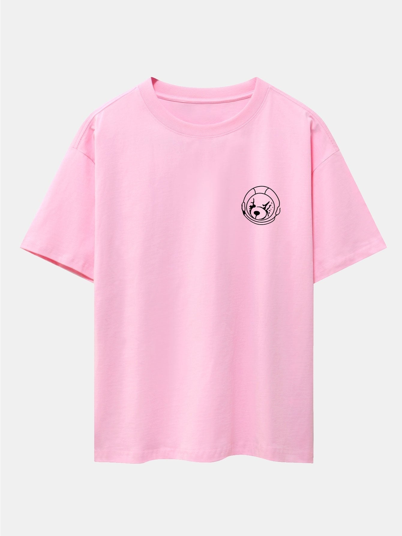 Planet Astronaut Print Drop Shoulder Oversize T-Shirt