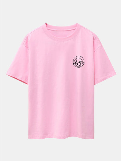 Planet Astronaut Print Drop Shoulder Oversize T-Shirt