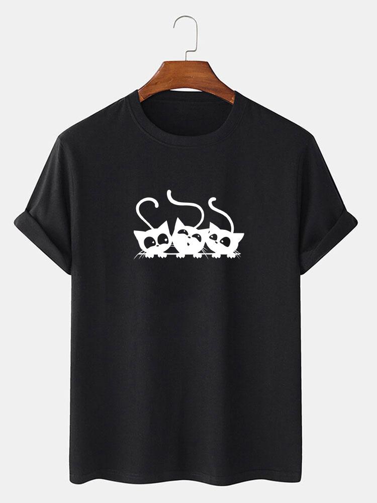 Three Kittens Print T-Shirt