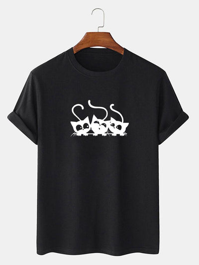Three Kittens Print T-Shirt