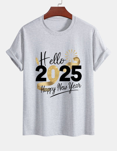 Regular Fit New Year 2025 Print Cotton T-Shirt