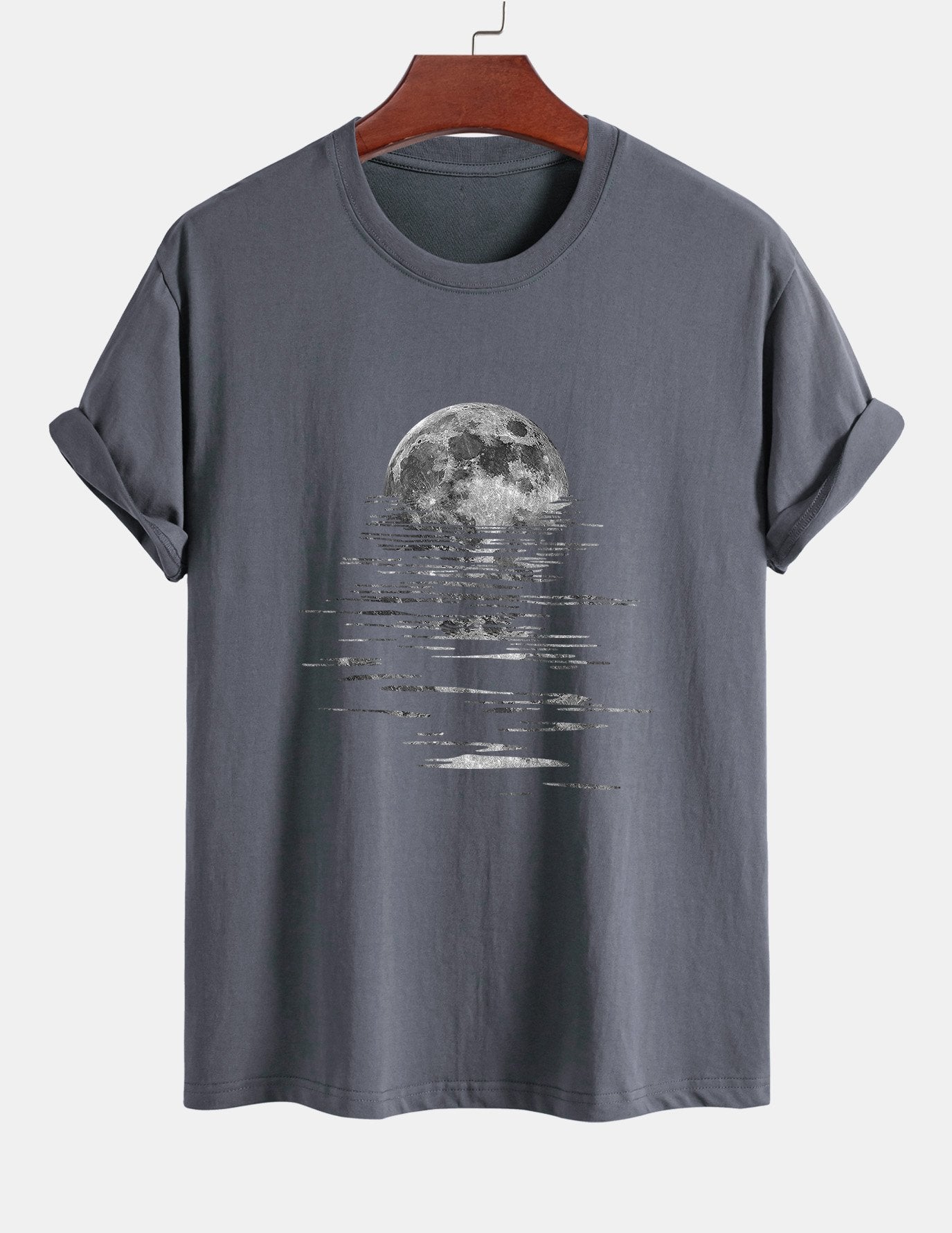 Regular Fit Moon Print Cotton T-Shirt