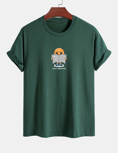 Regular Fit Reading Print Cotton T-Shirt