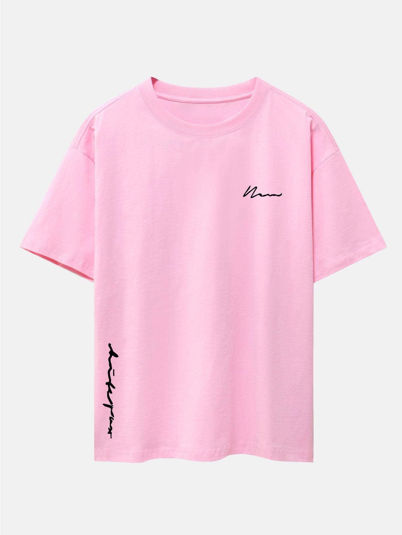 Slogan Print Drop Shoulder Oversize T-Shirt