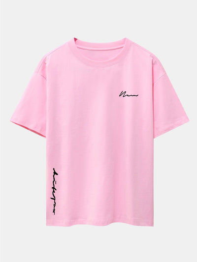 Slogan Print Drop Shoulder Oversize T-Shirt
