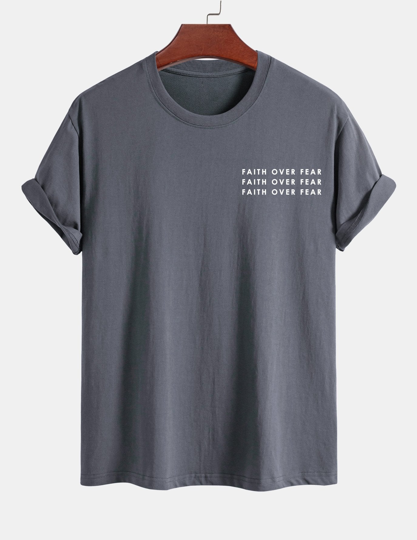Regular Fit Slogan Print Cotton T-Shirt