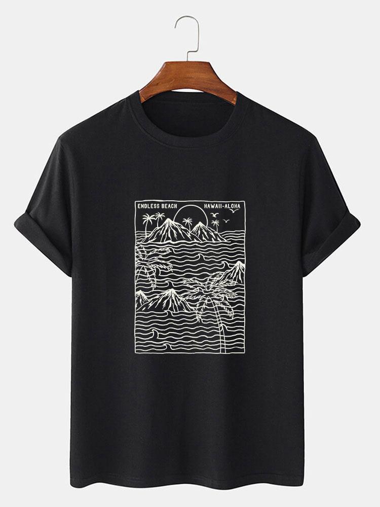 Wave Line Print T-Shirt