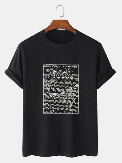 Wave Line Print T-Shirt