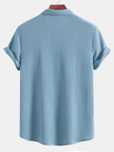 Waffle Stand Collar Shirt