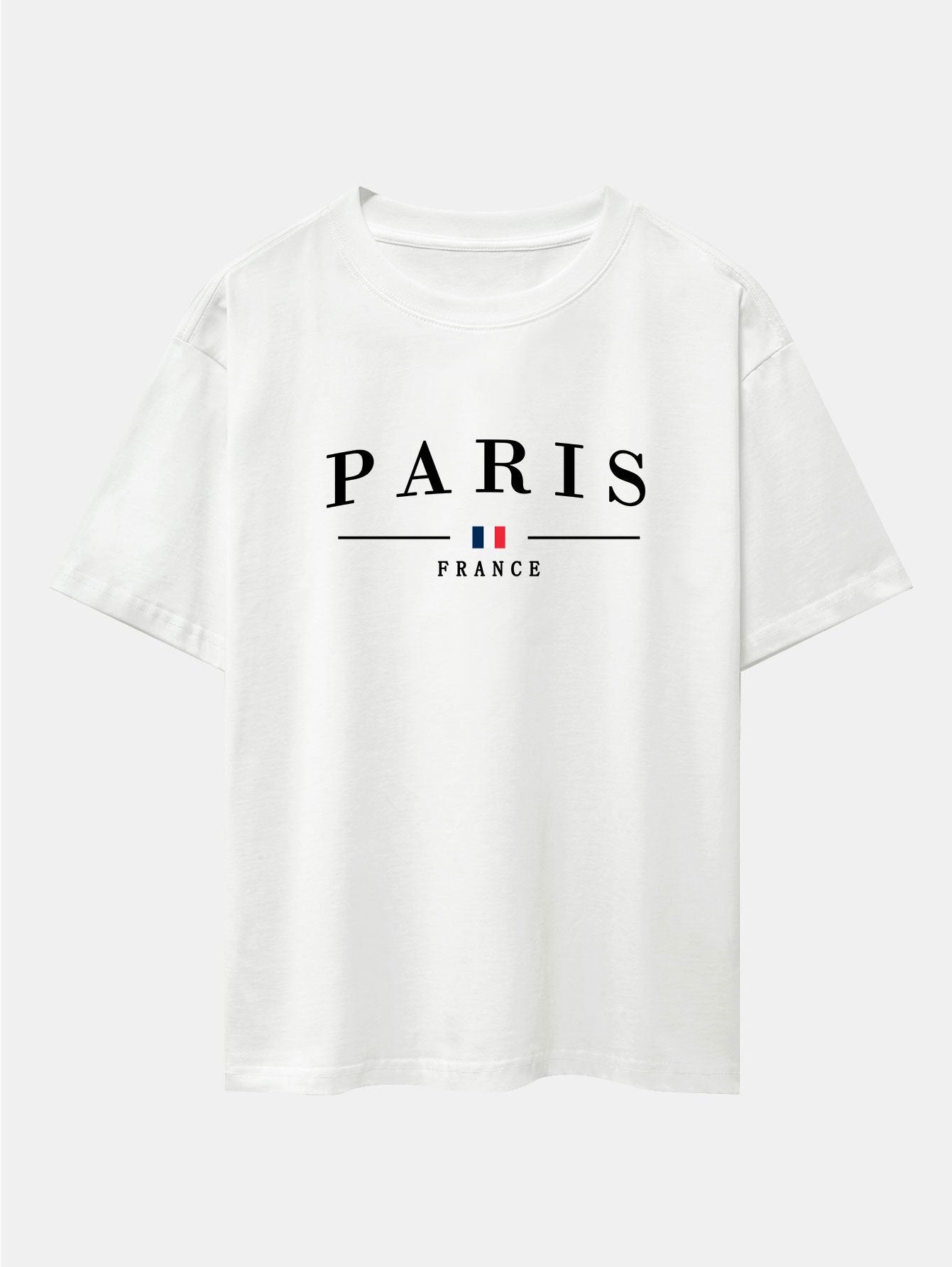 Paris Print Drop Shoulder Oversize T-Shirt