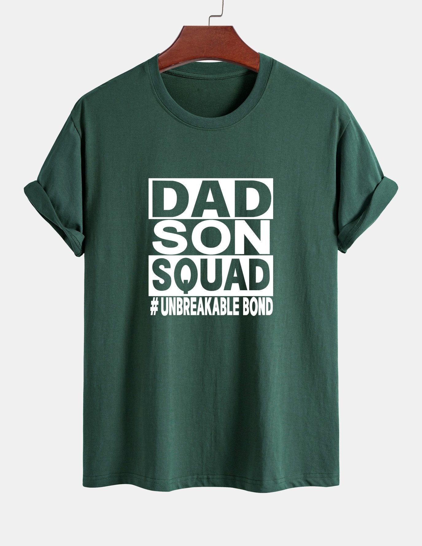Regular Fit Dad And Son Squad Print Cotton T-Shirt