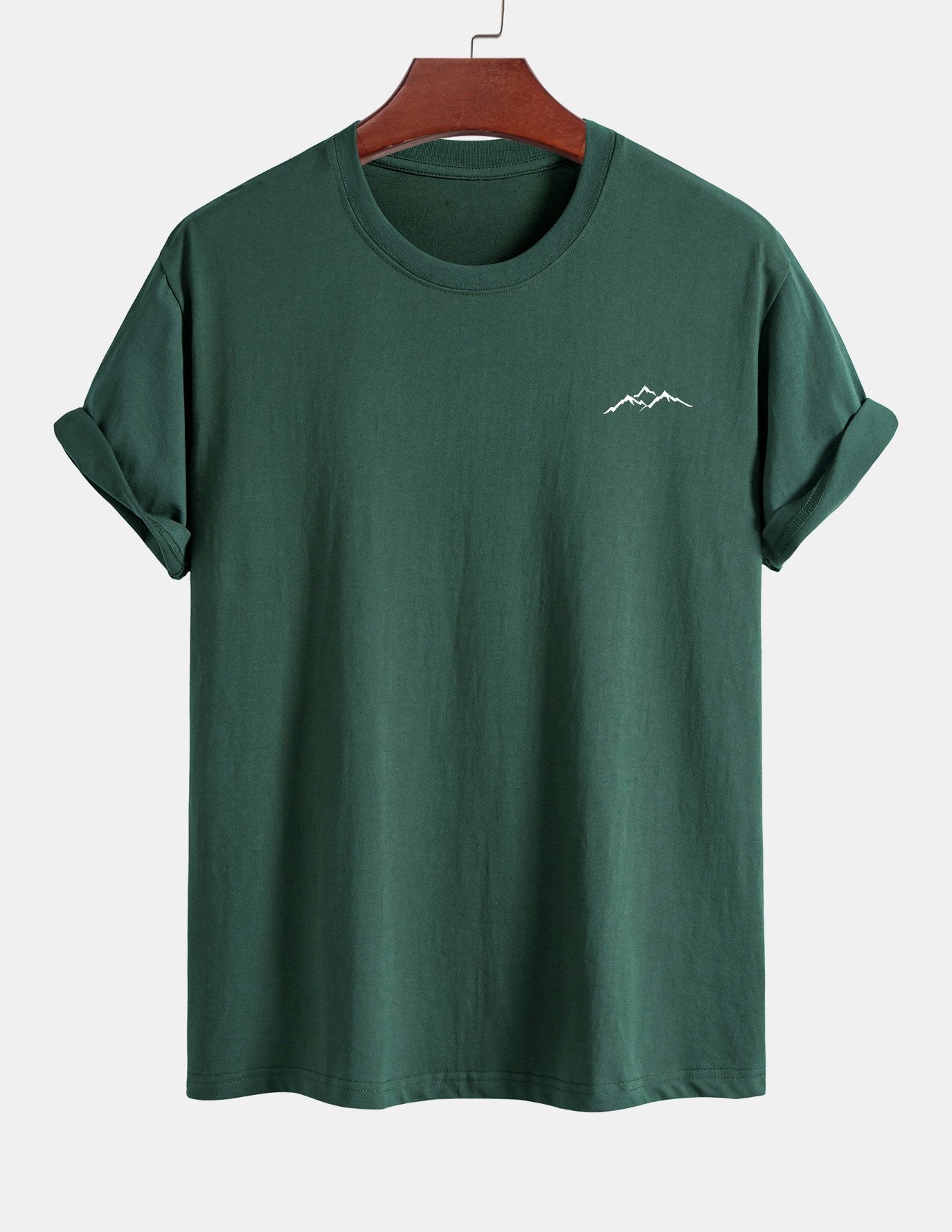 Regular Fit Mountains Print Cotton T-Shirt