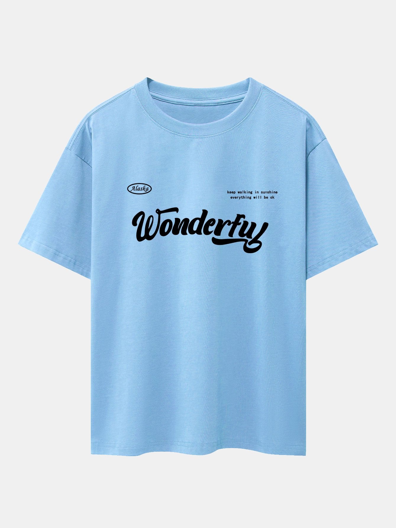 Wonderful Slogan Print Drop Shoulder Oversize T-Shirt