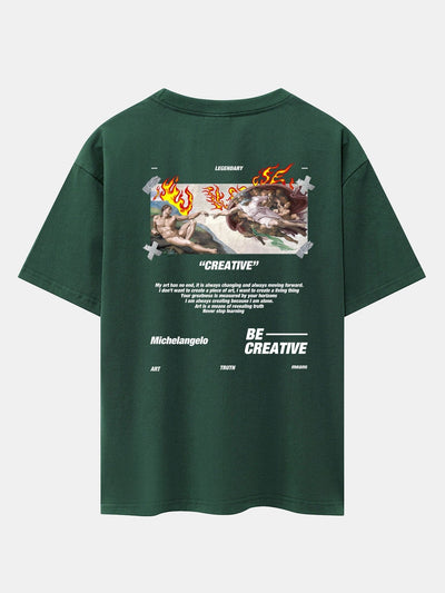 Create Adam Slogan Back Print Drop Shoulder Oversize T-Shirt