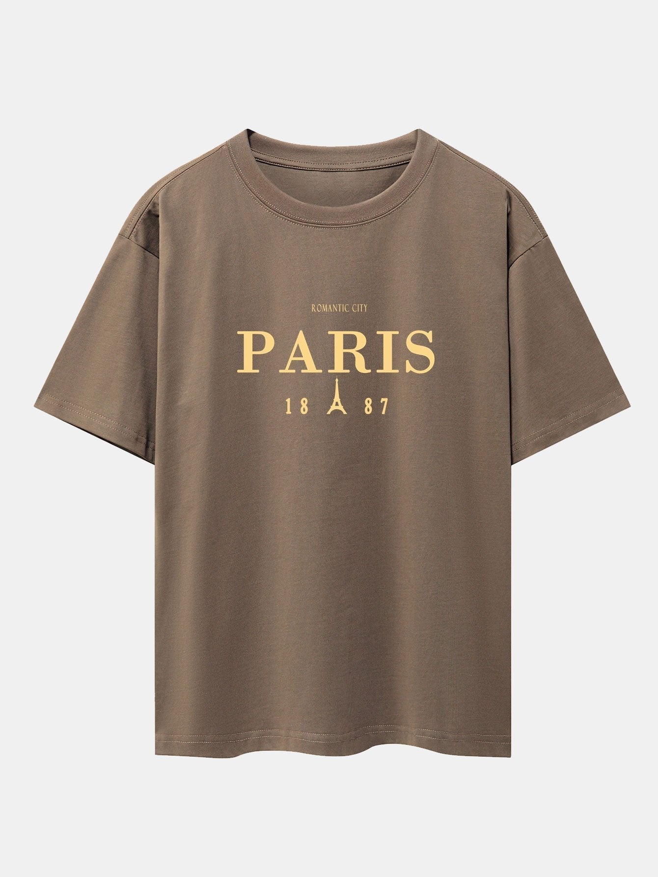Paris Print Drop Shoulder Oversize T-Shirt