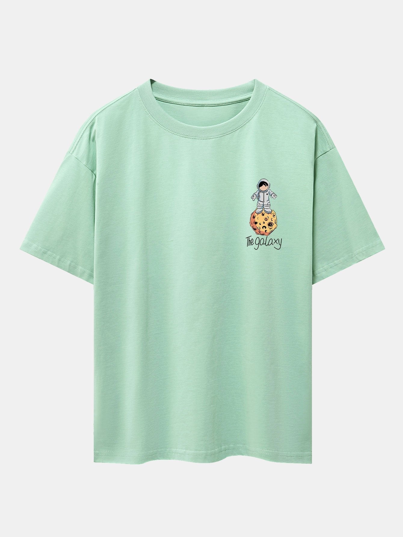Galaxy Astronaut Print Drop Shoulder Oversize T-Shirt