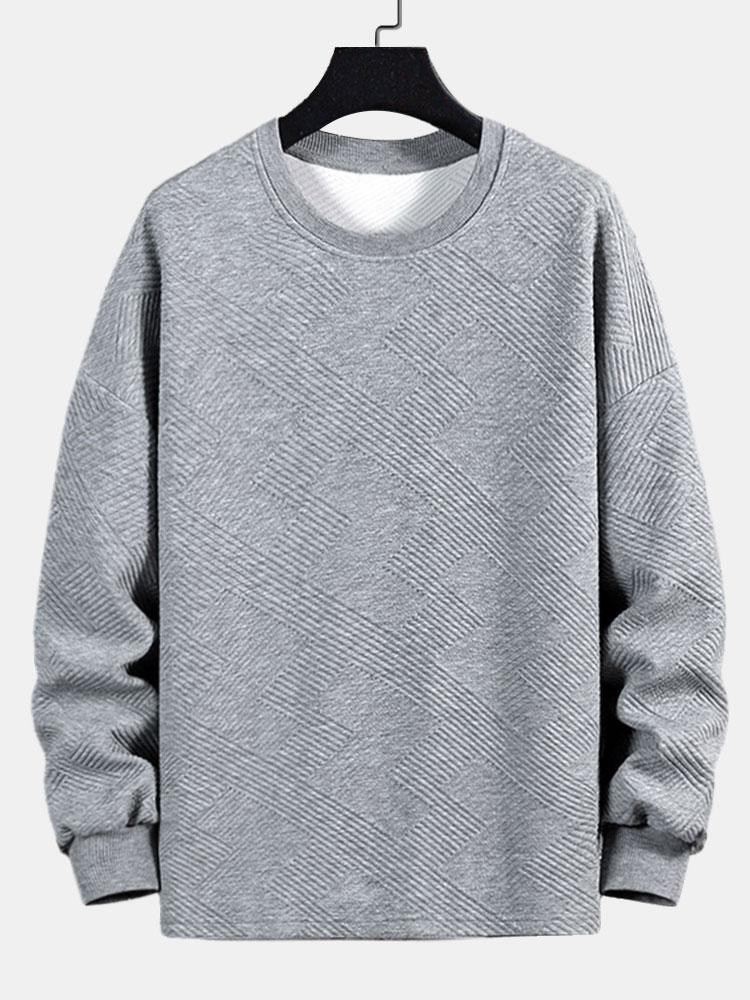 Long sleeve Geometric Stripe Jacquard T-Shirt