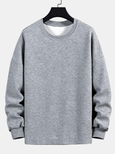 Long sleeve Geometric Stripe Jacquard T-Shirt