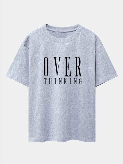 Slogan Print Drop Shoulder Oversize T-Shirt