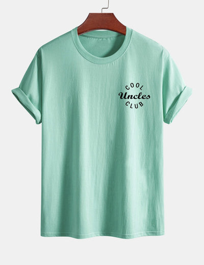 Regular Fit Cool Uncles Club Print Cotton T-Shirt