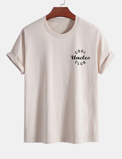 Regular Fit Cool Uncles Club Print Cotton T-Shirt