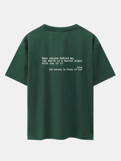 Slogan Back Print Drop Shoulder Oversize T-Shirt