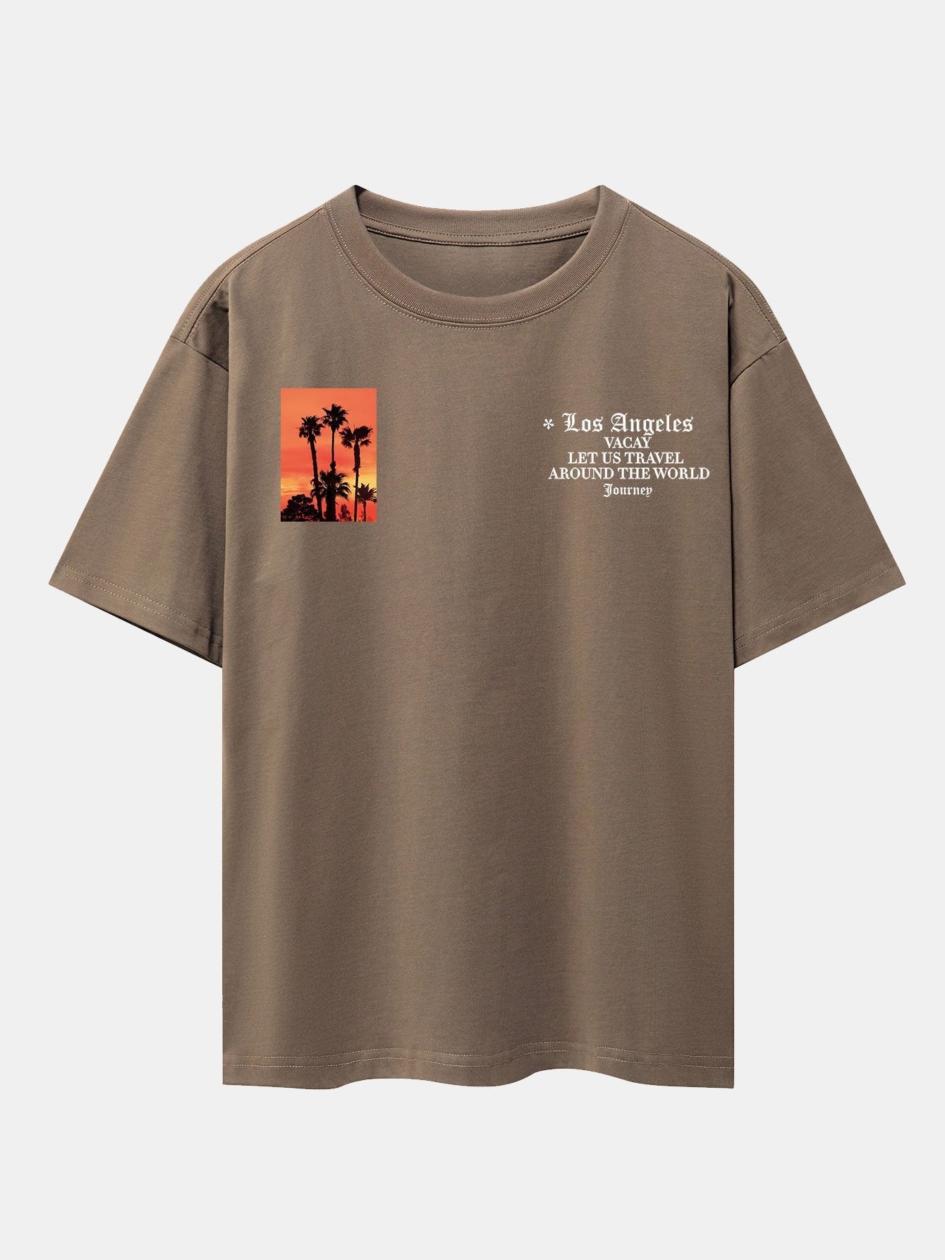 Palm Tree Slogan Print Drop Shoulder Oversize T-Shirt