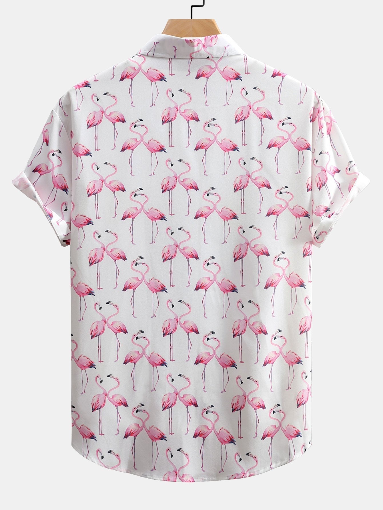 Flamingo Print Button Up Shirt