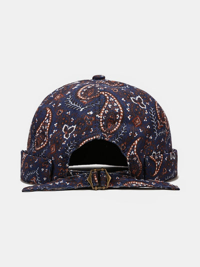 Vintage Paisley Print Brimless Hat