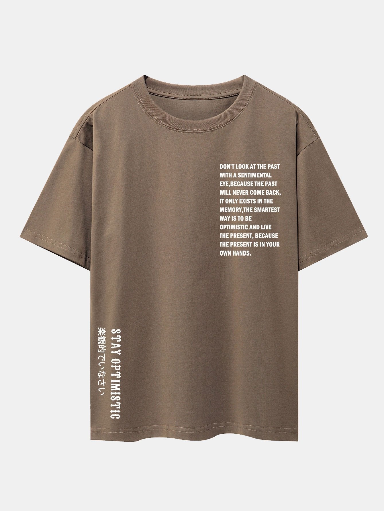 Slogan Print Drop Shoulder Oversize T-Shirt