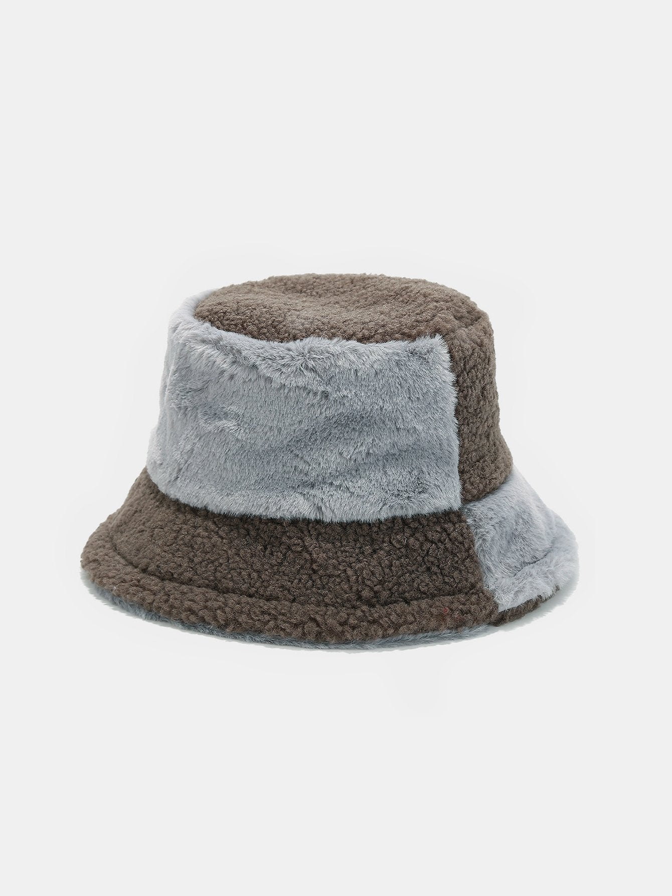 Teddy Color Block Warm Bucket Hat