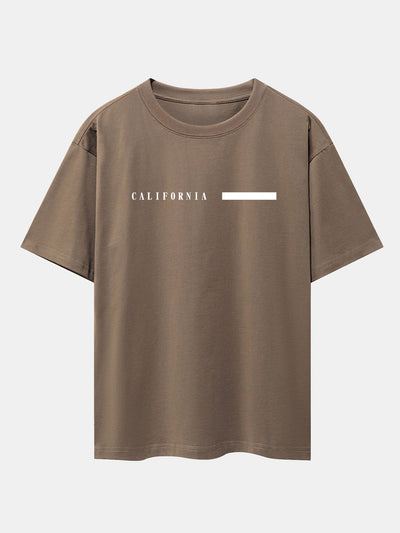 California Slogan Print Drop Shoulder Oversize T-Shirt