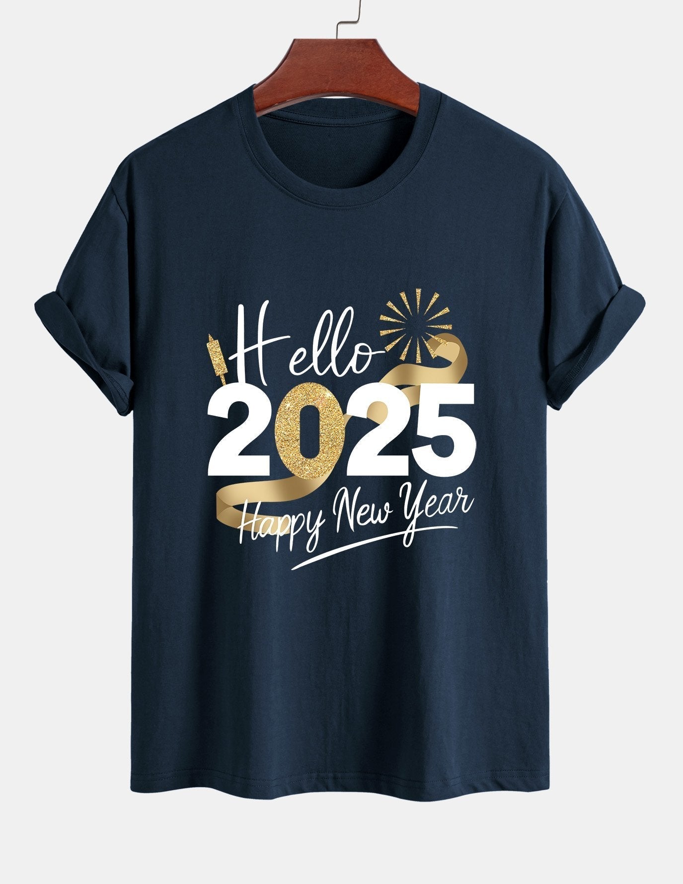 Regular Fit New Year 2025 Print Cotton T-Shirt