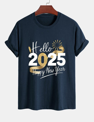 Regular Fit New Year 2025 Print Cotton T-Shirt