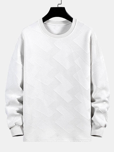 Long sleeve Geometric Stripe Jacquard T-Shirt