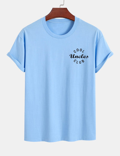 Regular Fit Cool Uncles Club Print Cotton T-Shirt