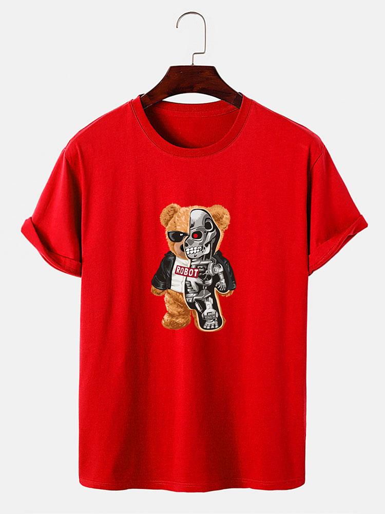 Mechanical Bear Print T-Shirt