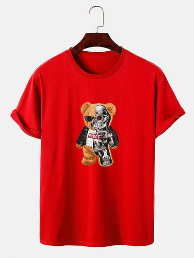 Mechanical Bear Print T-Shirt